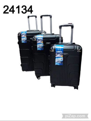 Imagen de VALIJAS EN SET X3 RUEDAS DESMONTABLES NEGRO 2.25